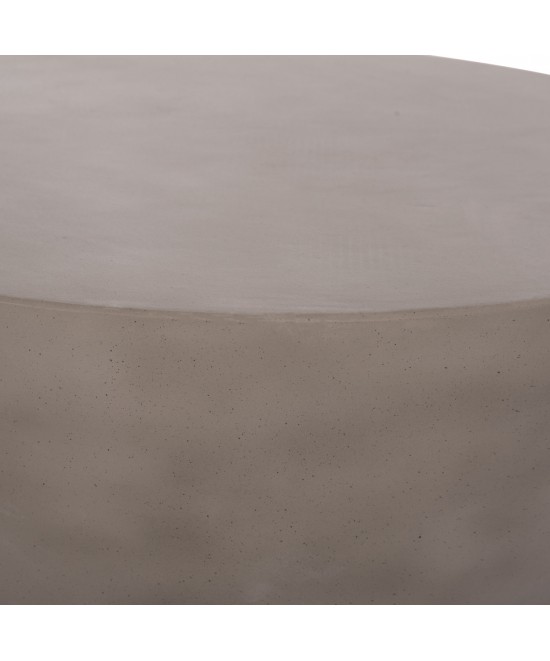 ΤΡΑΠΕΖΙ ΣΑΛΟΝΙΟΥ ΣΤΡΟΓΓΥΛΟ ALLAN HM18162.03 FIBER CEMENT ΣΕ ΓΚΡΙ--Φ92x49Υεκ.
