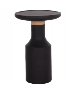 ΒΟΗΘΗΤΙΚΟ ΤΡΑΠΕΖΙ TRED(T) HM18169.01 FIBER CEMENT ΜΑΥΡΟ-ΦΥΣΙΚΟ RATTAN--Φ40x61Υεκ.