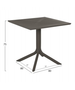 ΤΡΑΠΕΖΙ ΠΟΛΥΠΡΟΠΥΛΕΝΙΟΥ ΤΕΤΡΑΓΩΝΟ LUNAR HM5930.15 DARK OLIVE 80x80x75Yεκ.