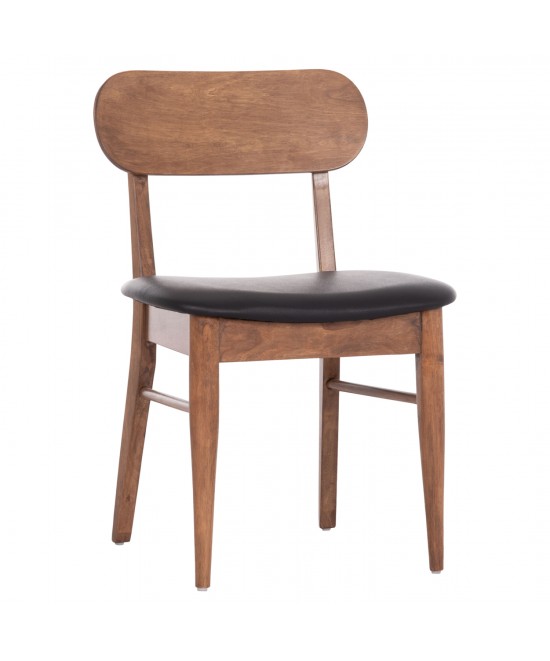 KΑΡΕΚΛΑ ΤΡΑΠΕΖΑΡΙΑΣ SEKOR HM9945.03 ΚΑΡΥΔΙ RUBBERWOOD-ΜΑΥΡΟ PU 51x48x79Υεκ