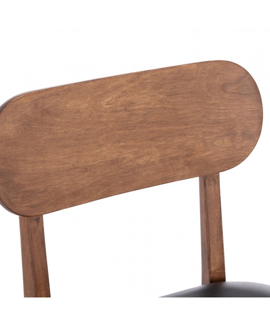KΑΡΕΚΛΑ ΤΡΑΠΕΖΑΡΙΑΣ SEKOR HM9945.03 ΚΑΡΥΔΙ RUBBERWOOD-ΜΑΥΡΟ PU 51x48x79Υεκ