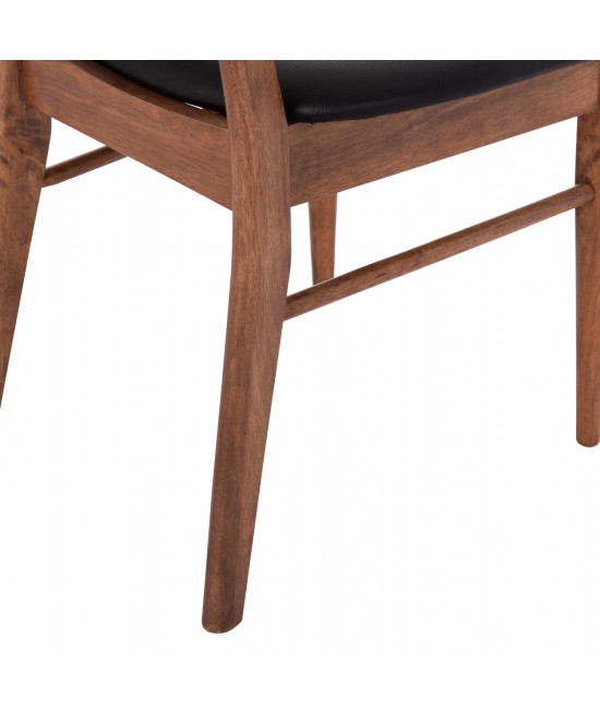 KΑΡΕΚΛΑ ΤΡΑΠΕΖΑΡΙΑΣ SEKOR HM9945.03 ΚΑΡΥΔΙ RUBBERWOOD-ΜΑΥΡΟ PU 51x48x79Υεκ