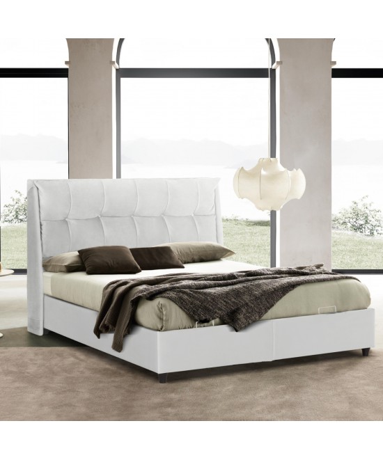 ΚΡEΒΑΤΙ ΜΕ ΑΠΟΘΗΚΕΥΤΙΚΟ ΧΩΡΟ DREAMLET HM716.03 ΛΕΥΚΟ TEDDY ΥΦΑΣΜΑ- ΓΙΑ ΣΤΡΩΜΑ 160x200εκ.