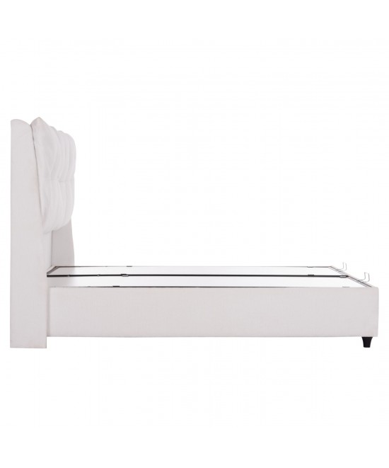 ΚΡEΒΑΤΙ ΜΕ ΑΠΟΘΗΚΕΥΤΙΚΟ ΧΩΡΟ DREAMLET HM716.03 ΛΕΥΚΟ TEDDY ΥΦΑΣΜΑ- ΓΙΑ ΣΤΡΩΜΑ 160x200εκ.