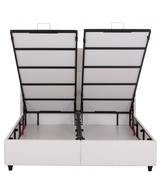 ΚΡEΒΑΤΙ ΜΕ ΑΠΟΘΗΚΕΥΤΙΚΟ ΧΩΡΟ DREAMLET HM716.03 ΛΕΥΚΟ TEDDY ΥΦΑΣΜΑ- ΓΙΑ ΣΤΡΩΜΑ 160x200εκ.