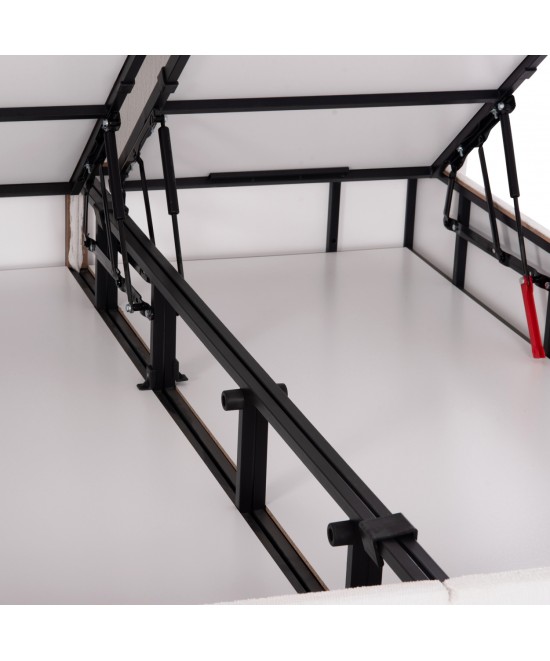 ΚΡEΒΑΤΙ ΜΕ ΑΠΟΘΗΚΕΥΤΙΚΟ ΧΩΡΟ DREAMLET HM716.03 ΛΕΥΚΟ TEDDY ΥΦΑΣΜΑ- ΓΙΑ ΣΤΡΩΜΑ 160x200εκ.