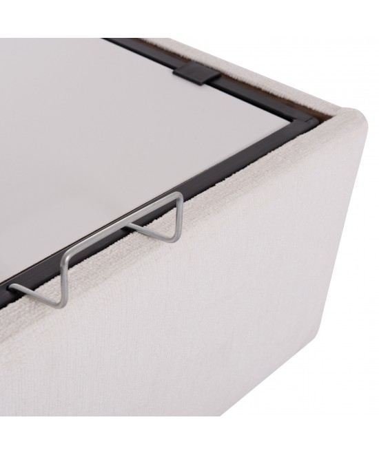 ΚΡEΒΑΤΙ ΜΕ ΑΠΟΘΗΚΕΥΤΙΚΟ ΧΩΡΟ DREAMLET HM716.03 ΛΕΥΚΟ TEDDY ΥΦΑΣΜΑ- ΓΙΑ ΣΤΡΩΜΑ 160x200εκ.