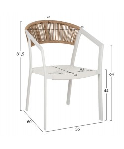 ΣΕΤ ΤΡΑΠΕΖΑΡΙΑΣ ΕΞ.ΧΩΡΟΥ 5ΤΜΧ KRUM HM21162 ΛΕΥΚΟ ΑΛΟΥΜΙΝΙΟ-P.E.RATTAN-TEXTILENE