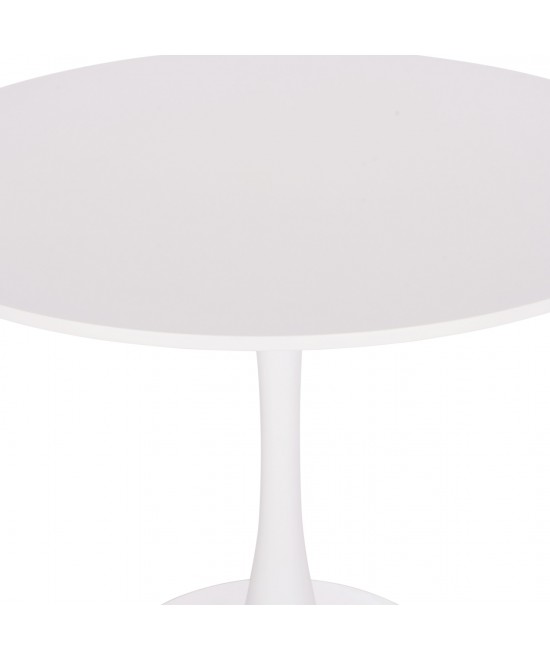 ΤΡΑΠΕΖΙ ΣΤΡΟΓΓΥΛΟ BROLIN HM18141.01 MDF TOP-ΒΑΣΗ ΜΕΤΑΛΛΙΚΗ--ΛΕΥΚΟ Φ90x73Υεκ