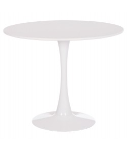 ΤΡΑΠΕΖΙ ΣΤΡΟΓΓΥΛΟ BROLIN HM18141.01 MDF TOP-ΒΑΣΗ ΜΕΤΑΛΛΙΚΗ--ΛΕΥΚΟ Φ90x73Υεκ