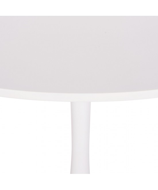 ΤΡΑΠΕΖΙ ΣΤΡΟΓΓΥΛΟ BROLIN HM18141.01 MDF TOP-ΒΑΣΗ ΜΕΤΑΛΛΙΚΗ--ΛΕΥΚΟ Φ90x73Υεκ