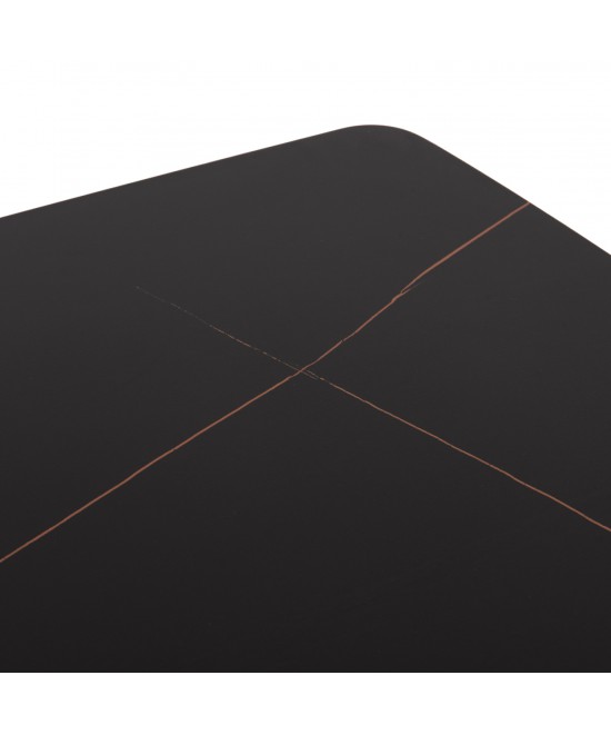 ΤΡΑΠΕΖΙ RAVEN HM18149.02 ΚΕΡΑΜΙΚΟ TOP ΜΕ ΟΨΗ ΜΑΥΡΟ ΜΑΡΜΑΡΟ 140x80x74Υεκ.