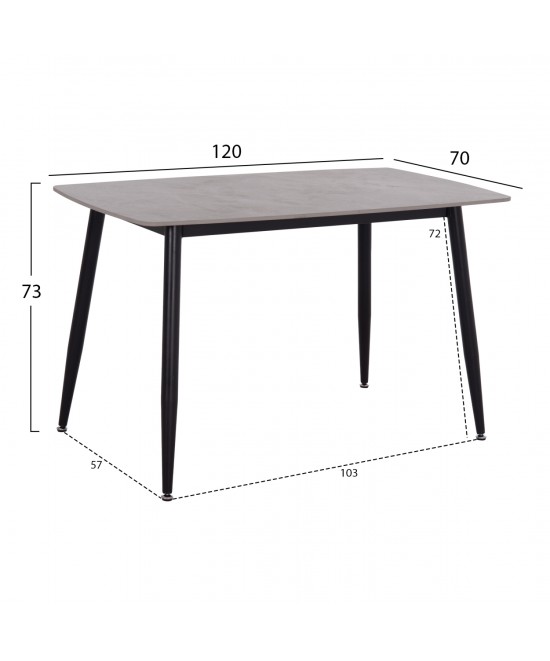 ΤΡΑΠΕΖΙ RAVEN HM9854.13 ΚΕΡΑΜΙΚΟ TOP ΓΚΡΙ ΜΑΡΜΑΡΟ-ΜΑΥΡΟ ΜΕΤΑΛΛΟ 120x70x73Υεκ. ΤΡΑΠΕΖΙ RAVEN HM9854.13 ΚΕΡΑΜΙΚΟ TOP ΓΚΡΙ ΜΑΡΜΑΡΟ-ΜΑΥΡΟ ΜΕΤΑΛΛΟ 120x70x73Υεκ.