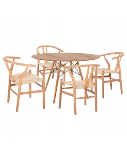 ΣΕΤ ΤΡΑΠΕΖΑΡΙΑΣ 5ΤΜΧ BRAVE HM21188 ΜΕ 4 ΚΑΡΕΚΛΕΣ & ΣΤΡΟΓΓΥΛΟ ΤΡΑΠΕΖΙ