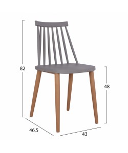 ΣΕΤ ΤΡΑΠΕΖΑΡΙΑΣ 5 ΤΜΧ ΤΡΑΠΕΖΙ MINIMAL ΜΕ ΚΑΡΕΚΛΕΣ VANESSA ΓΚΡΙ HM11327.10 120x80x73 cm