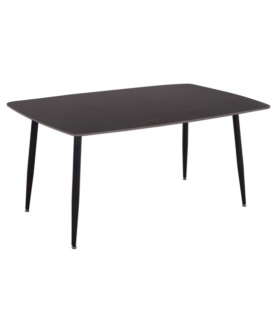 ΤΡΑΠΕΖΙ RAVEN HM18150.02 ΚΕΡΑΜΙΚΟ TOP ΜΕ ΟΨΗ ΜΑΥΡΟ ΜΑΡΜΑΡΟ 160x80x74Υεκ.