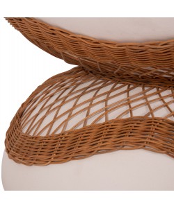 ΤΡΑΠΕΖΙ ΣΑΛΟΝΙΟΥ ANNA HM18157.02 FIBER CEMENT ΛΕΥΚΟ-ΦΥΣΙΚΟ RATTAN--Φ92x44.5Υεκ