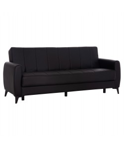 ΚΑΝΑΠΕΣ ΚΡΕΒΑΤΙ ΜΕ ΑΠΟΘ.ΧΩΡΟ TΡΙΘΕΣΙΟΣ NIKKO HM3292.11 ΜΑΥΡΟ PU 207x80x82Υεκ.