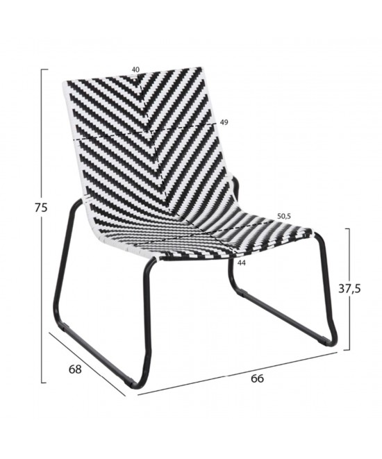 ΣΕΤ LOUNGE 3TMX ΕΞ.ΧΩΡΟΥ PONY HM21193 ΜΕΤΑΛΛΟ ΣΕ ΓΚΡΙ--ΣΥΝΘ.RATTAN ΣΕ ΛΕΥΚΟ-ΜΑΥΡΟ