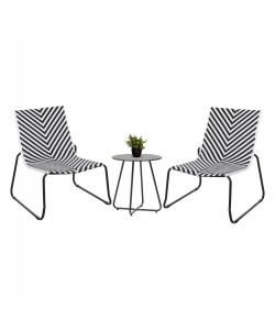 ΣΕΤ LOUNGE 3TMX ΕΞ.ΧΩΡΟΥ PONY HM21193 ΜΕΤΑΛΛΟ ΣΕ ΓΚΡΙ--ΣΥΝΘ.RATTAN ΣΕ ΛΕΥΚΟ-ΜΑΥΡΟ
