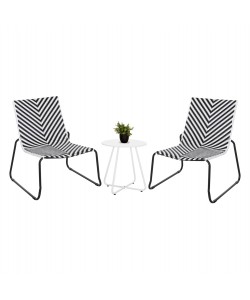 ΣΕΤ LOUNGE 3TMX ΕΞ.ΧΩΡΟΥ PONY HM21193.02 ΜΕΤΑΛΛΟ ΚΑΙ ΣΥΝΘ.RATTAN ΣΕ ΛΕΥΚΟ-ΜΑΥΡΟ