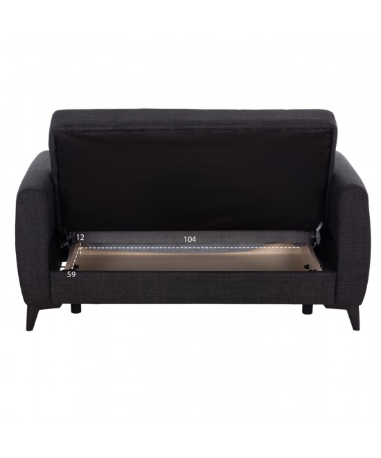 ΚΑΝΑΠΕΣ ΚΡΕΒΑΤΙ ΜΕ ΑΠΟΘ.ΧΩΡΟ ΔΙΘΕΣΙΟΣ NIKKO HM3293.01 ΓΚΡΙ ΥΦΑΣΜΑ 144x75x84Υεκ.