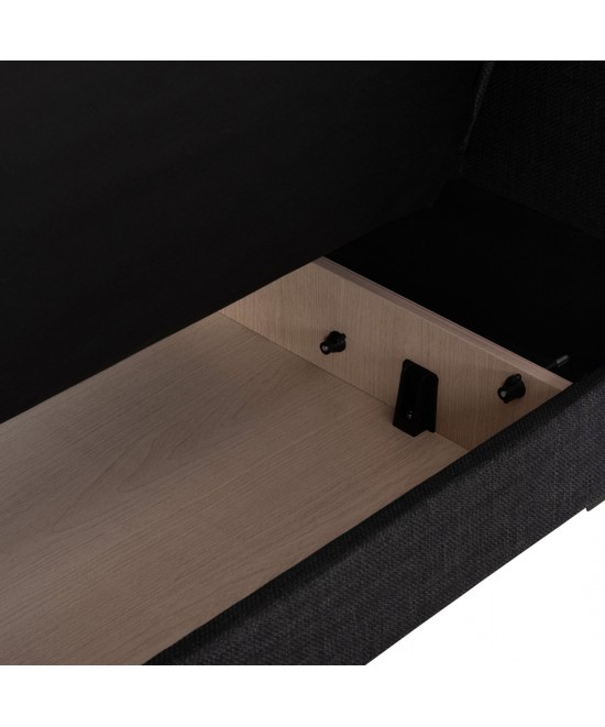 ΚΑΝΑΠΕΣ ΚΡΕΒΑΤΙ ΜΕ ΑΠΟΘ.ΧΩΡΟ ΔΙΘΕΣΙΟΣ NIKKO HM3293.01 ΓΚΡΙ ΥΦΑΣΜΑ 144x75x84Υεκ.