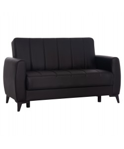 ΚΑΝΑΠΕΣ ΚΡΕΒΑΤΙ ΜΕ ΑΠΟΘ.ΧΩΡΟ ΔΙΘΕΣΙΟΣ NIKKO HM3293.11 ΜΑΥΡΟ PU 144x75x84Υεκ.