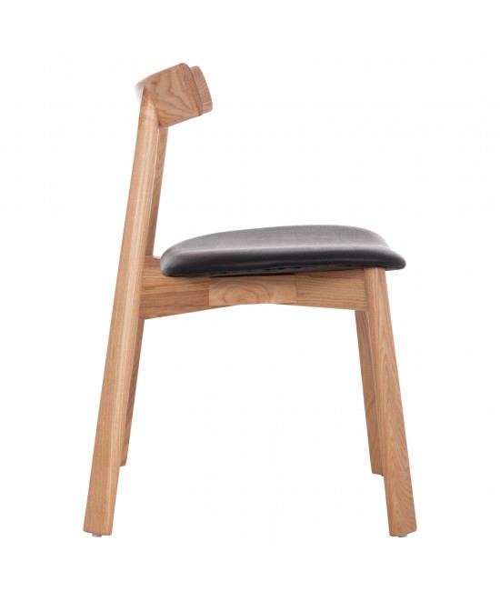 KΑΡΕΚΛΑ ΤΡΑΠΕΖΑΡΙΑΣ SEKAN HM18245.04 RUBBERWOOD-ΜΑΥΡΟ PU 60x54x72Υεκ