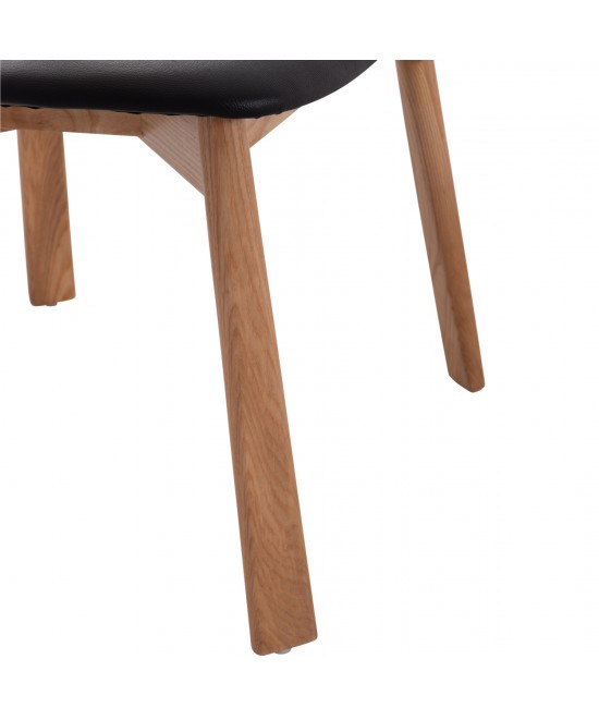 KΑΡΕΚΛΑ ΤΡΑΠΕΖΑΡΙΑΣ SEKAN HM18245.04 RUBBERWOOD-ΜΑΥΡΟ PU 60x54x72Υεκ