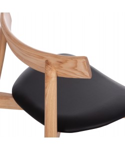 KΑΡΕΚΛΑ ΤΡΑΠΕΖΑΡΙΑΣ SEKAN HM18245.04 RUBBERWOOD-ΜΑΥΡΟ PU 60x54x72Υεκ