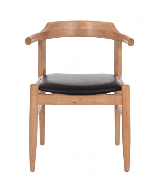 ΠΟΛΥΘΡΟΝΑ CERSEI HM9946.01 RUBBERWOOD ΣΕ LIGHT OAK & PU ΣΕ ΜΑΥΡΟ 57x53x72Υεκ