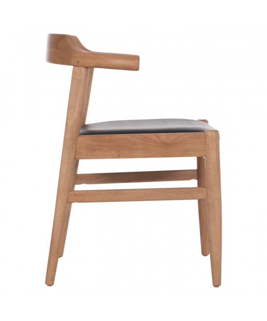 ΠΟΛΥΘΡΟΝΑ CERSEI HM9946.01 RUBBERWOOD ΣΕ LIGHT OAK & PU ΣΕ ΜΑΥΡΟ 57x53x72Υεκ