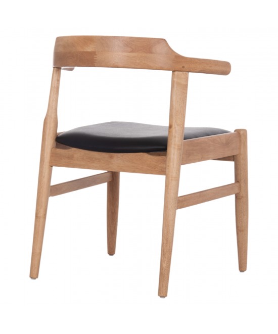 ΠΟΛΥΘΡΟΝΑ CERSEI HM9946.01 RUBBERWOOD ΣΕ LIGHT OAK & PU ΣΕ ΜΑΥΡΟ 57x53x72Υεκ