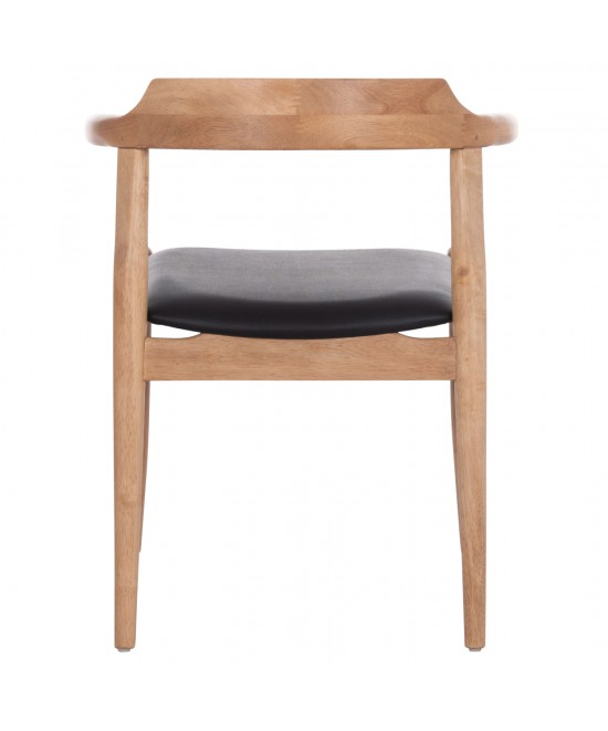 ΠΟΛΥΘΡΟΝΑ CERSEI HM9946.01 RUBBERWOOD ΣΕ LIGHT OAK & PU ΣΕ ΜΑΥΡΟ 57x53x72Υεκ
