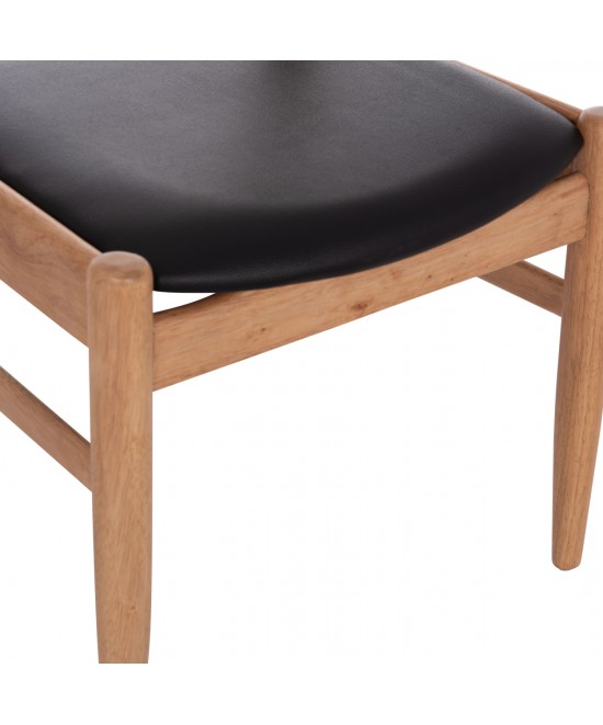 ΠΟΛΥΘΡΟΝΑ CERSEI HM9946.01 RUBBERWOOD ΣΕ LIGHT OAK & PU ΣΕ ΜΑΥΡΟ 57x53x72Υεκ