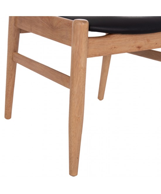 ΠΟΛΥΘΡΟΝΑ CERSEI HM9946.01 RUBBERWOOD ΣΕ LIGHT OAK & PU ΣΕ ΜΑΥΡΟ 57x53x72Υεκ