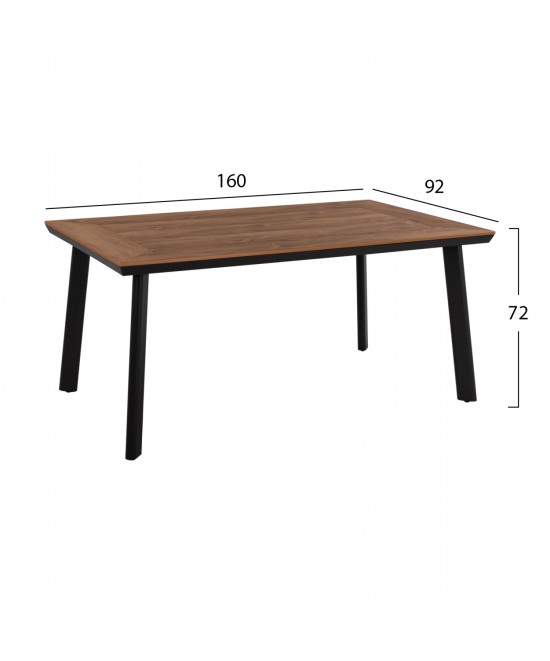 ΣΕΤ ΤΡΑΠΕΖΑΡΙΑΣ TABER HM21198 ΤΡΑΠΕΖΙ & 6 ΠΟΛΥΘΡΟΝΕΣ-ΑΛΟΥΜΙΝΙΟ & POLYWOOD-ΑΝΘΡΑΚΙ