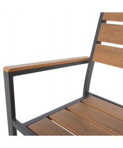 ΣΕΤ ΤΡΑΠΕΖΑΡΙΑΣ TABER HM21198 ΤΡΑΠΕΖΙ & 6 ΠΟΛΥΘΡΟΝΕΣ-ΑΛΟΥΜΙΝΙΟ & POLYWOOD-ΑΝΘΡΑΚΙ