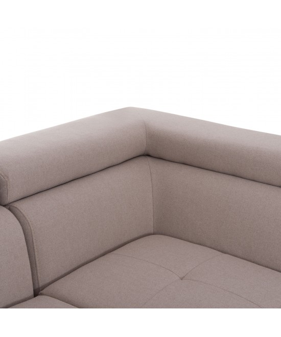 ΓΩΝΙΑΚΟΣ ΚΑΝΑΠΕΣ-ΚΡΕΒΑΤΙ ΜΕ ΑΠΟΘ.ΧΩΡΟ ENCORE HM3301.03R ΜΠΕΖ ΥΦΑΣΜΑ 285x205x90Υεκ.