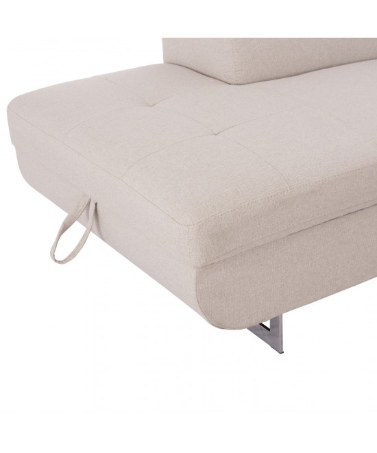 ΓΩΝΙΑΚΟΣ ΚΑΝΑΠΕΣ-ΚΡΕΒΑΤΙ ΜΕ ΑΠΟΘ.ΧΩΡΟ ENCORE HM3301.03L ΜΠΕΖ ΥΦΑΣΜΑ 285x205x90Υεκ.