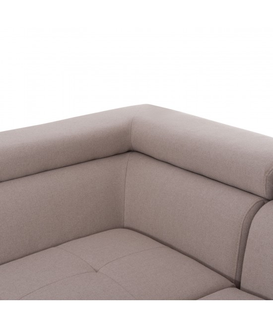 ΓΩΝΙΑΚΟΣ ΚΑΝΑΠΕΣ-ΚΡΕΒΑΤΙ ΜΕ ΑΠΟΘ.ΧΩΡΟ ENCORE HM3301.03L ΜΠΕΖ ΥΦΑΣΜΑ 285x205x90Υεκ.