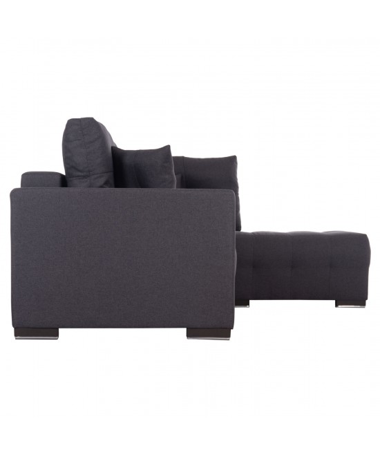 ΓΩΝΙΑΚΟΣ ΚΑΝΑΠΕΣ-ΚΡΕΒΑΤΙ ΜΕ ΑΠΟΘ.ΧΩΡΟ TRENDSTON HM3302.01R ΓΚΡΙ ΥΦΑΣΜΑ 298x177x95Υεκ