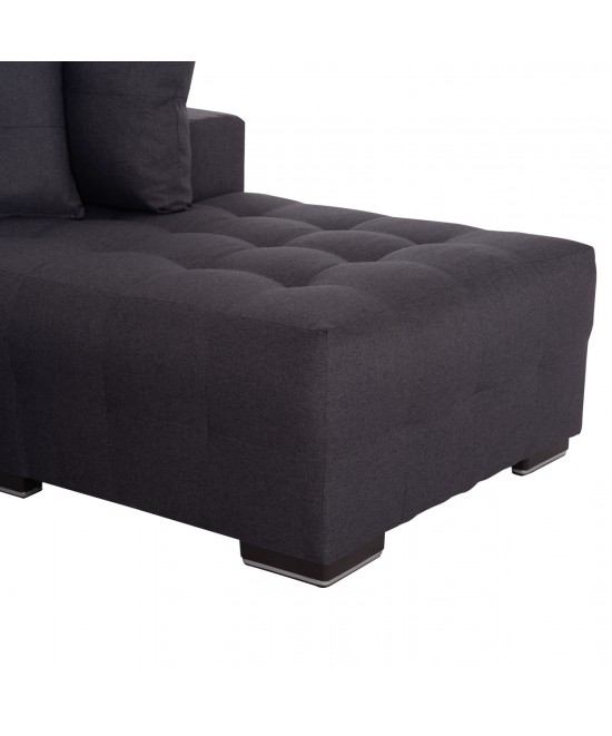 ΓΩΝΙΑΚΟΣ ΚΑΝΑΠΕΣ-ΚΡΕΒΑΤΙ ΜΕ ΑΠΟΘ.ΧΩΡΟ TRENDSTON HM3302.01R ΓΚΡΙ ΥΦΑΣΜΑ 298x177x95Υεκ