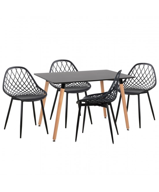 ΣΕΤ ΤΡΑΠΕΖΑΡΙΑΣ 5ΤΜΧ LIO HM21175 MDF TOP & ΠΟΛΥΠΡΟΠΥΛΕΝΙΟ ΣΕ ΜΑΥΡΟ ΣΕΤ ΤΡΑΠΕΖΑΡΙΑΣ 5ΤΜΧ LIO HM21175 MDF TOP & ΠΟΛΥΠΡΟΠΥΛΕΝΙΟ ΣΕ ΜΑΥΡΟ