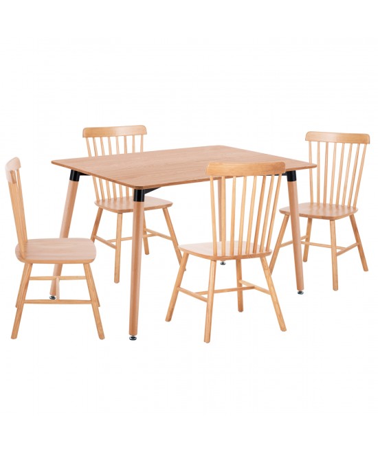 ΣΕΤ ΤΡΑΠΕΖΑΡΙΑΣ 5ΤΜΧ LUCIEN HM21183 MDF TOP & ΞΥΛΟ ΟΞΙΑΣ ΣΕ ΦΥΣΙΚΟ ΧΡΩΜΑ