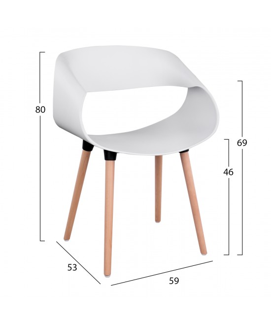 ΣΕΤ ΤΡΑΠΕΖΑΡΙΑΣ 5ΤΜΧ MAGGIE HM21186 MDF TOP & ΠΟΛΥΠΡΟΠΥΛΕΝΙΟ ΣΕ ΛΕΥΚΟ ΧΡΩΜΑ