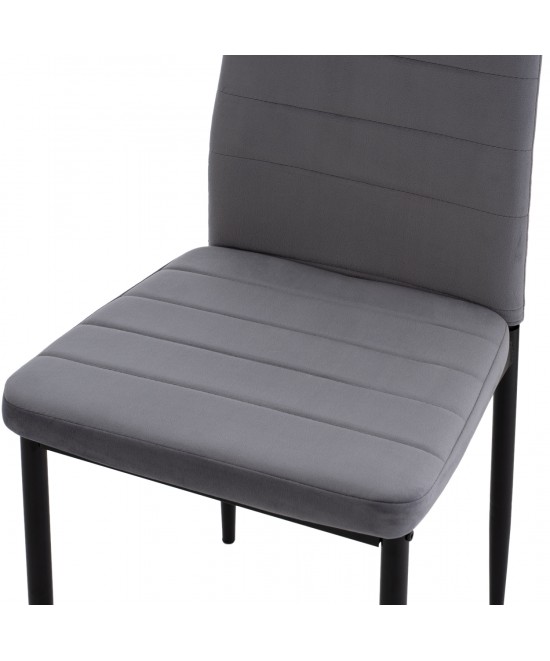 ΣΕΤ ΤΡΑΠΕΖΑΡΙΑΣ 5ΤΜΧ LADY HM21199.01 ΓΥΑΛΙ--ΜΕΤΑΛΛΟ ΣΕ ΜΑΥΡΟ & ΒΕΛΟΥΔΟ ΓΚΡΙ