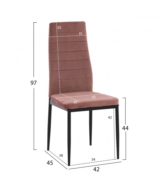 ΣΕΤ ΤΡΑΠΕΖΑΡΙΑΣ 5ΤΜΧ LADY HM21199.02 ΓΥΑΛΙ--ΜΕΤΑΛΛΟ ΣΕ ΜΑΥΡΟ & ΒΕΛΟΥΔΟ ΣΑΠΙΟ ΜΗΛΟ