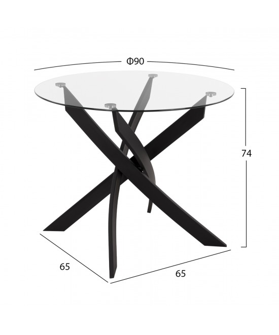 ΣΕΤ ΤΡΑΠΕΖΑΡΙΑΣ 5ΤΜΧ LADY HM21199.04 ΓΥΑΛΙ--ΜΕΤΑΛΛΟ & ΒΕΛΟΥΔΟ ΣΕ ΜΑΥΡΟ